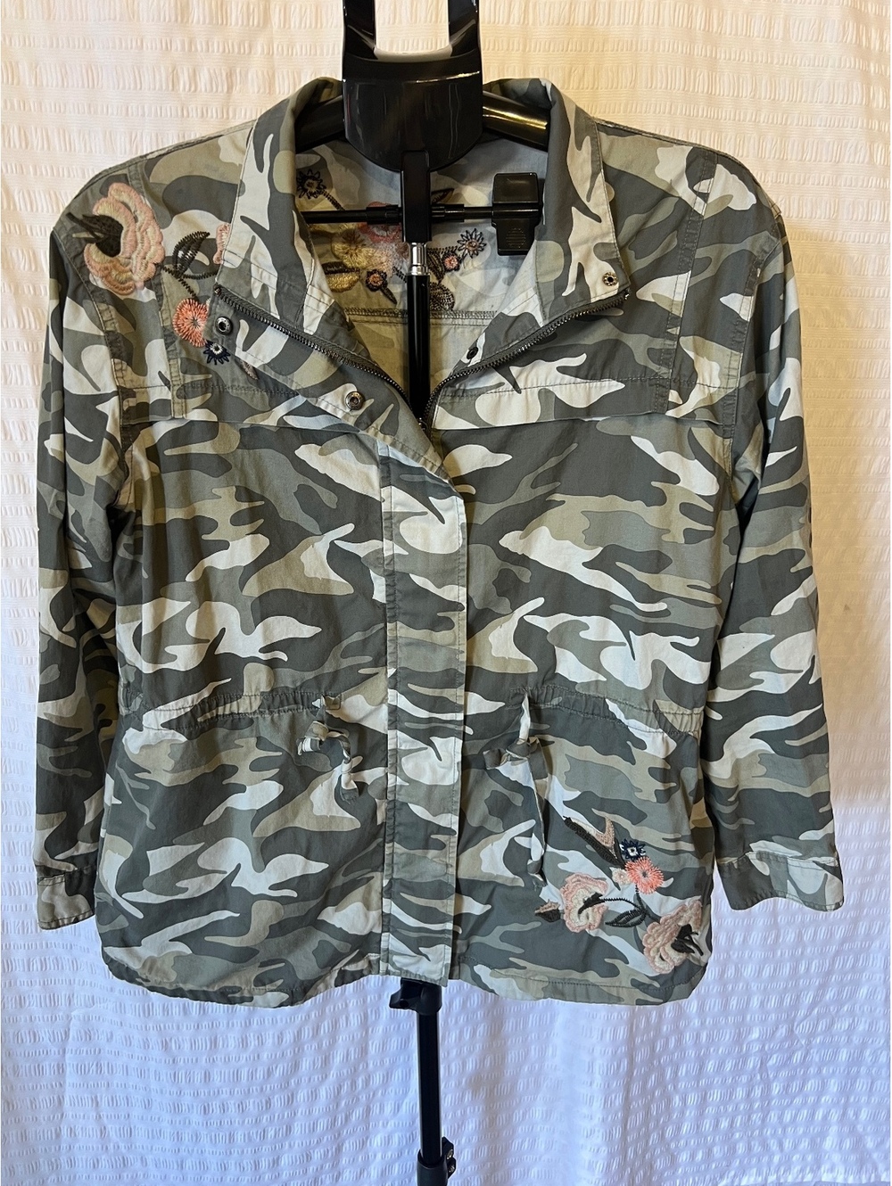 Tribal Jeans Embroidered Camo Utility Jacket — L/XL